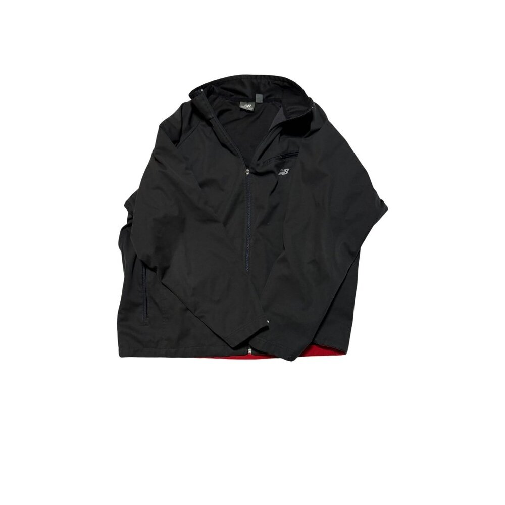 New Balance Mens Black Full-Zip Jacket Size 2XL Lightweight Outerwear Durable &